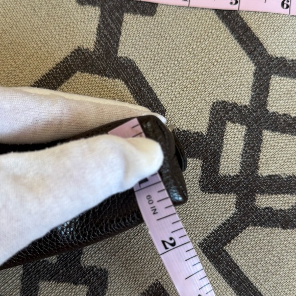 Longchamp Le Foulonne Brown Pebbled Leather Coin Purse Made in France - Picture 13 of 14